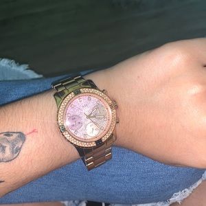gold guess watch